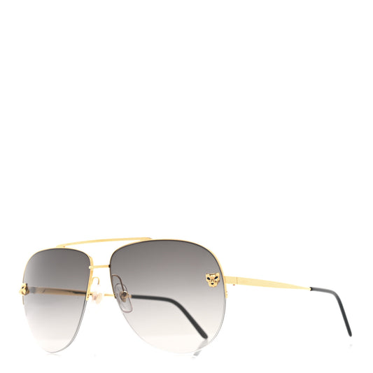 Panthere De Cartier Aviator Sunglasses Gold