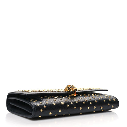 Alexander McQueen Calfskin Studded Skull Wallet on Chain Black 3 of 10