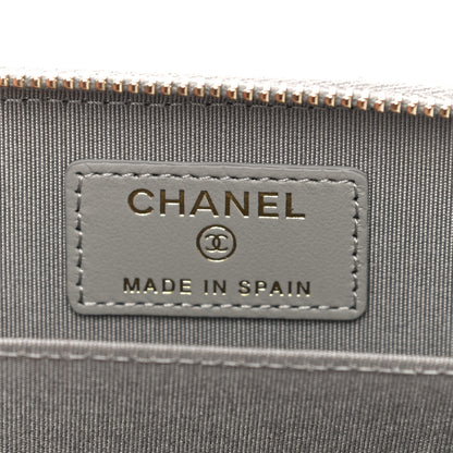 Chanel Lambskin Quilted Chanel 19 Zip Around Coin Purse Wallet Grey 6 of 10