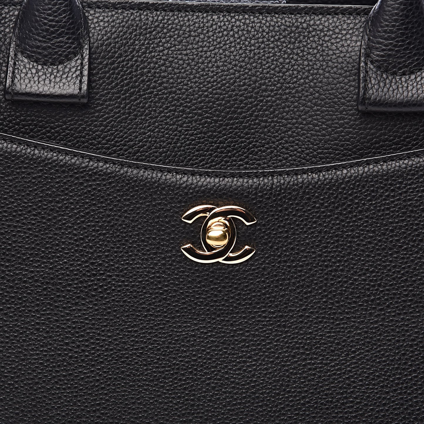 Grained Calfskin Small Neo Executive Shopper Tote Black