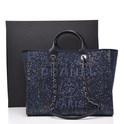 Chanel Viscose Sequins Medium Deauville Tote Navy 11 of 11