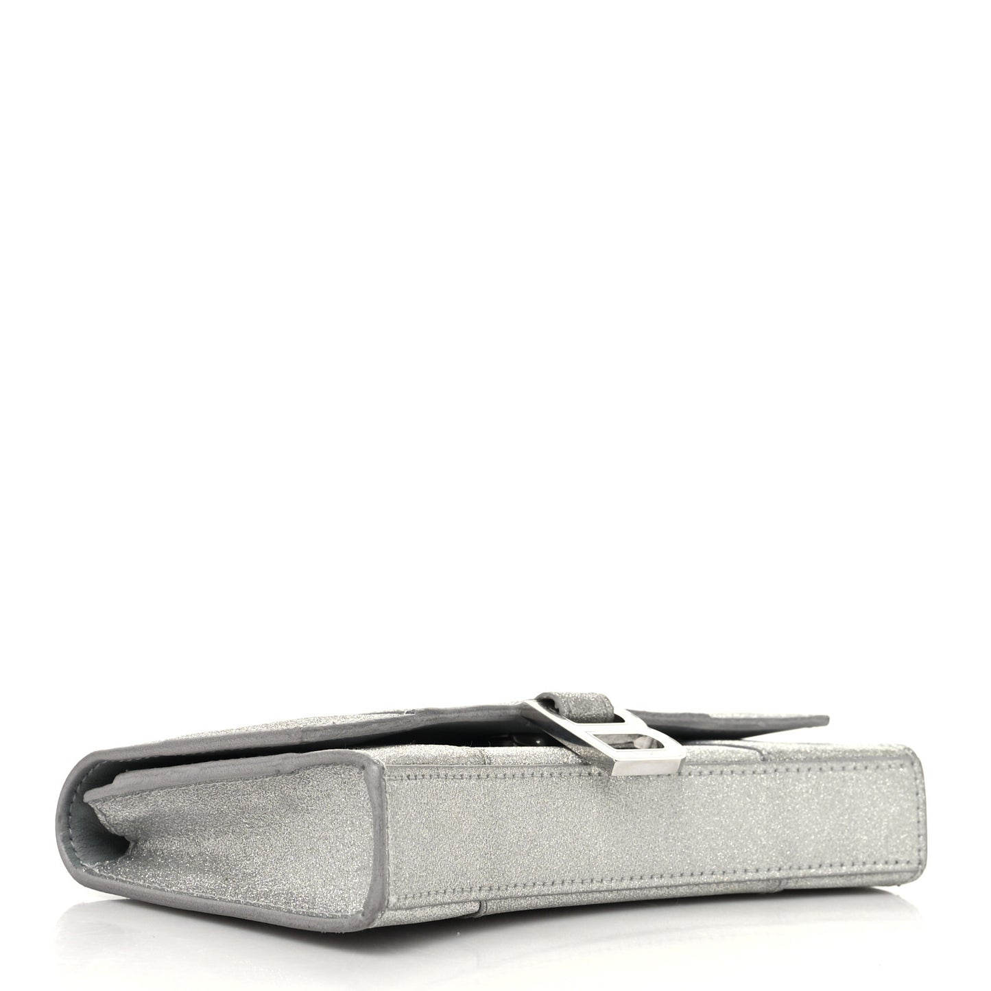 Sparkling Fabric XS Hourglass Wallet On Chain Silver