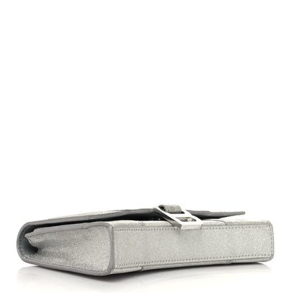 Balenciaga Sparkling Fabric XS Hourglass Wallet On Chain Silver 3 of 10