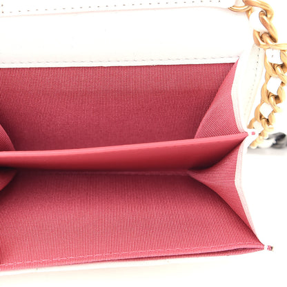 Chanel Shiny Goatskin Quilted Chanel 19 Flap Coin Purse With Chain White 5 of 9
