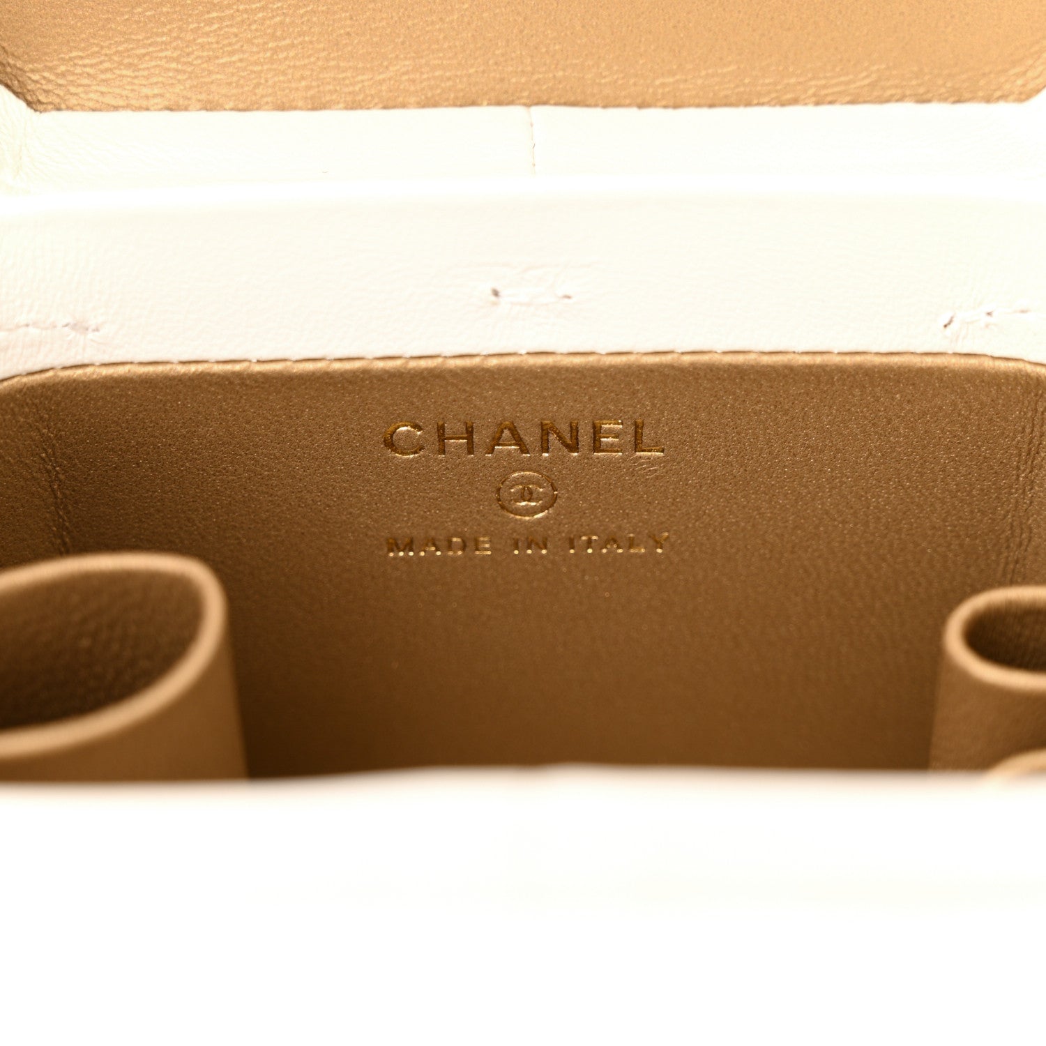 Chanel Lambskin Quilted Vanity Clutch With Chain White 6 of 11