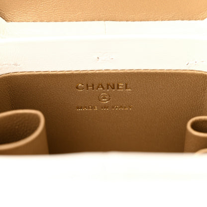 Chanel Lambskin Quilted Vanity Clutch With Chain White 6 of 11