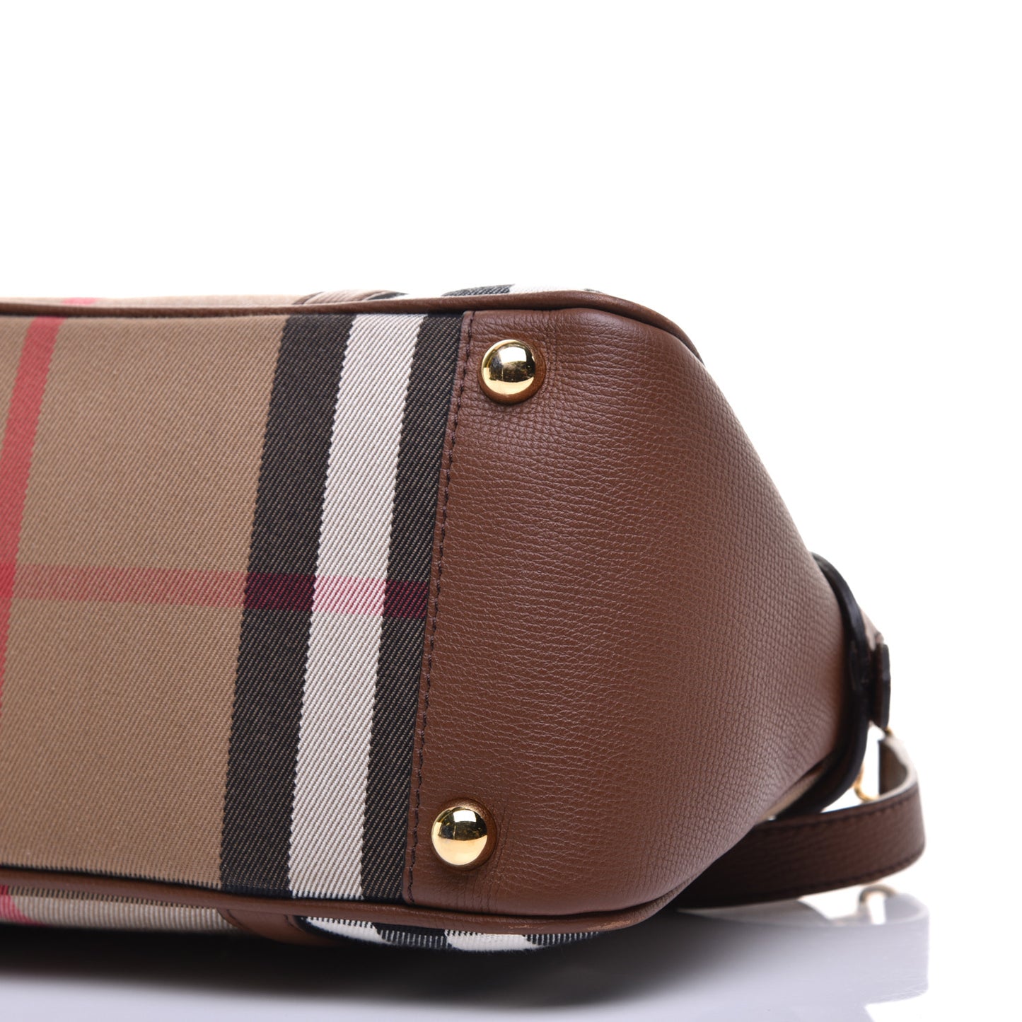 Derby Calfskin House Check Milverton Satchel Tan