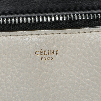 Celine Calfskin Medium Bi-Color Edge Shoulder Bag Cream 7 of 9