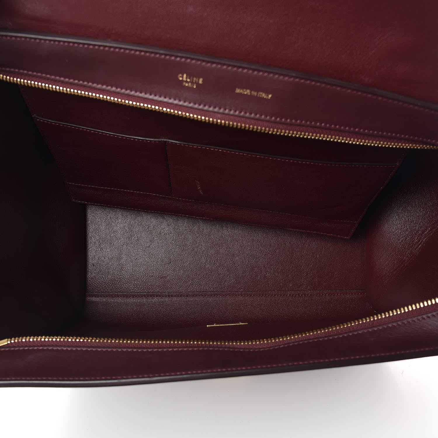 Celine Smooth Calfskin Medium Tri-color Trapeze Orchid Burgundy Tan 5 of 10