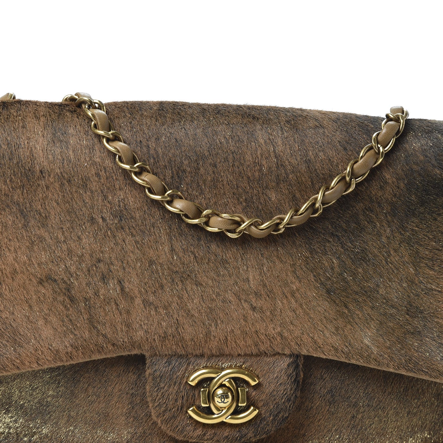 Chanel Pony Hair Lambskin Medium Paris Dallas Single Flap Brown 9 of 9