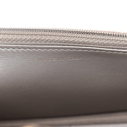 Chanel Cracked Metallic Calfskin Quilted Boy Wallet On Chain WOC Dark Silver 9 of 18
