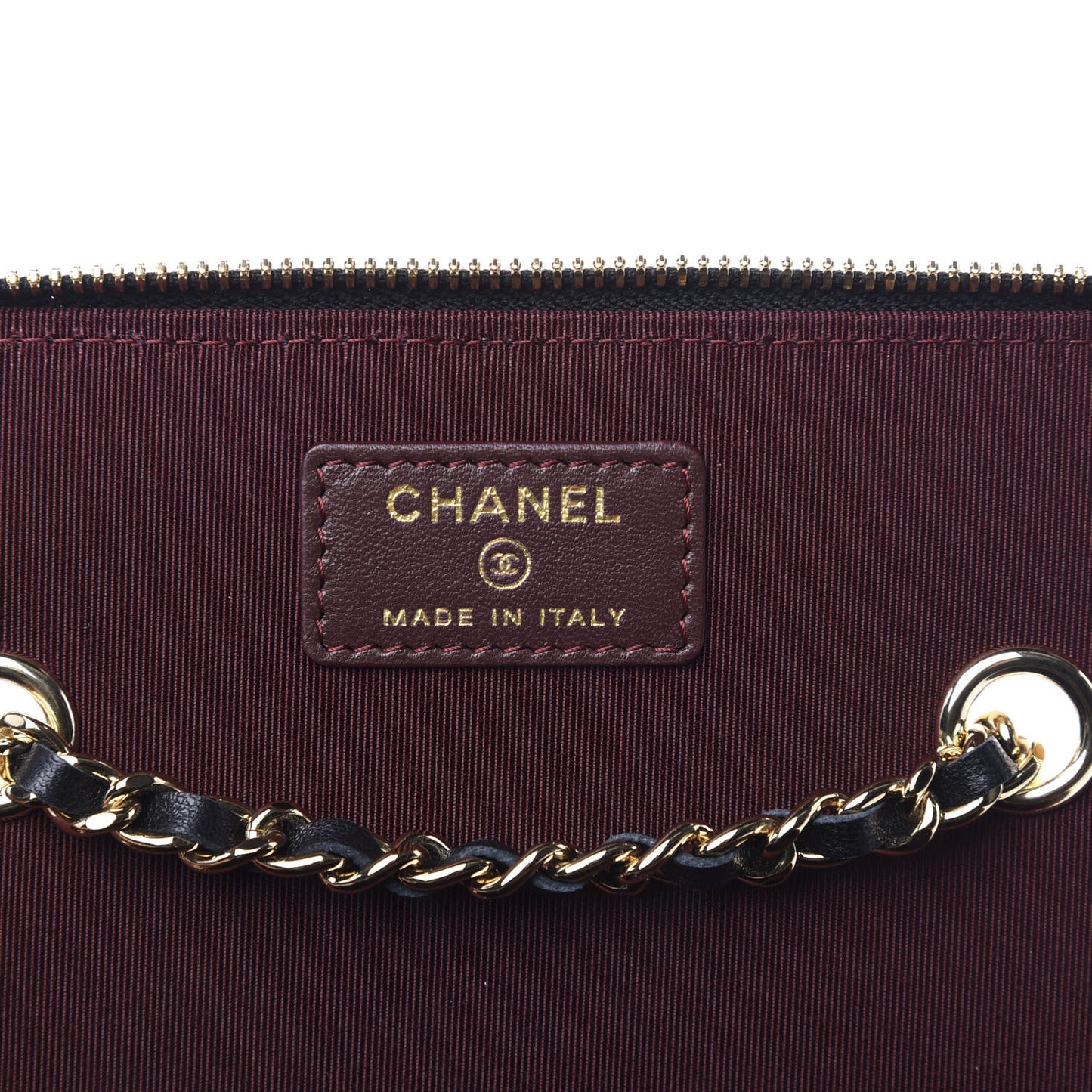 Lambskin Quilted Small Vanity Case With Chain Black
