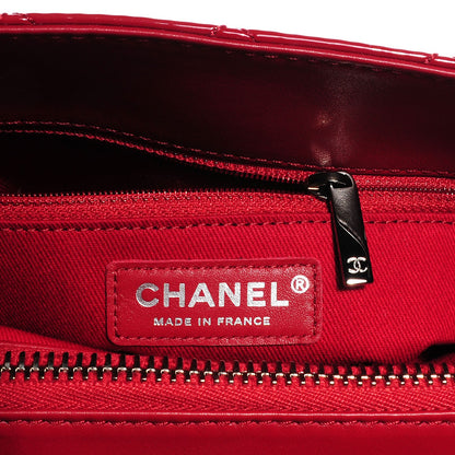 Chanel Patent Quilted CC Angle Tote Red 7 of 10