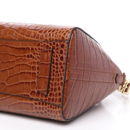 Givenchy Calfskin Crocodile Embossed Small Antigona Cognac 10 of 13