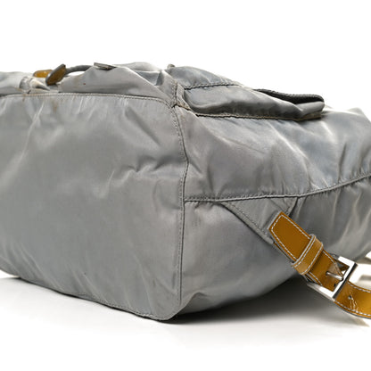Prada Nylon Vela Double Buckle Backpack Grey 9 of 14