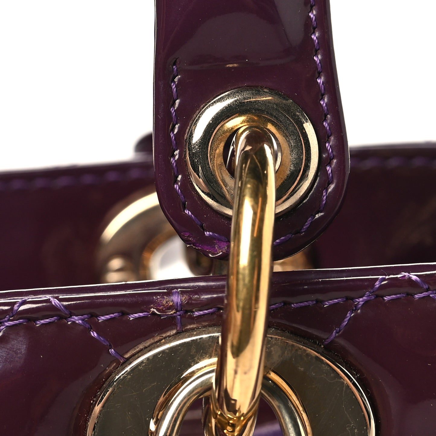 Patent Cannage Medium Lady Dior Purple