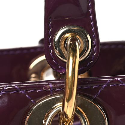Christian Dior Patent Cannage Medium Lady Dior Purple 12 of 13