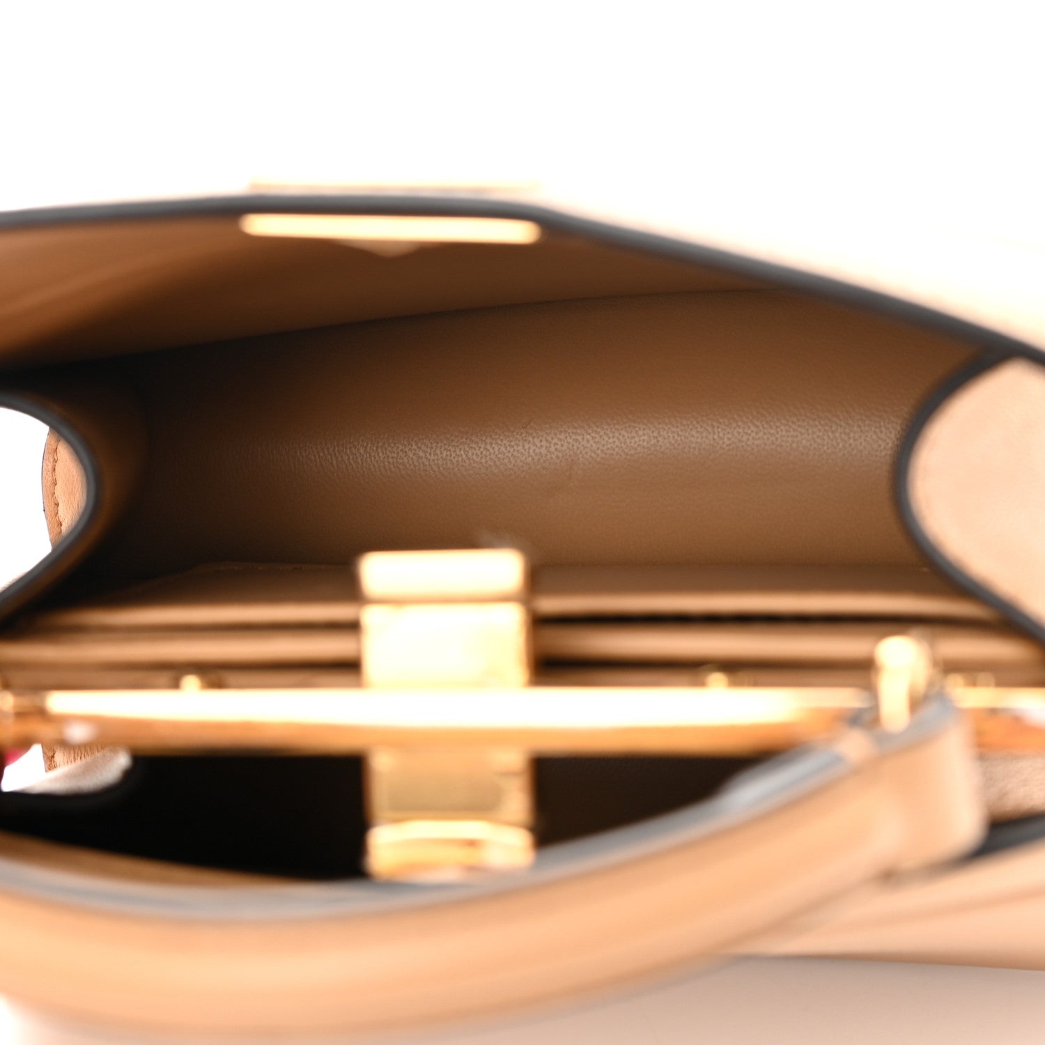 Fendi Shiny Nappa Petite Peekaboo I SEE U Satchel Miele Scuro 5 of 12