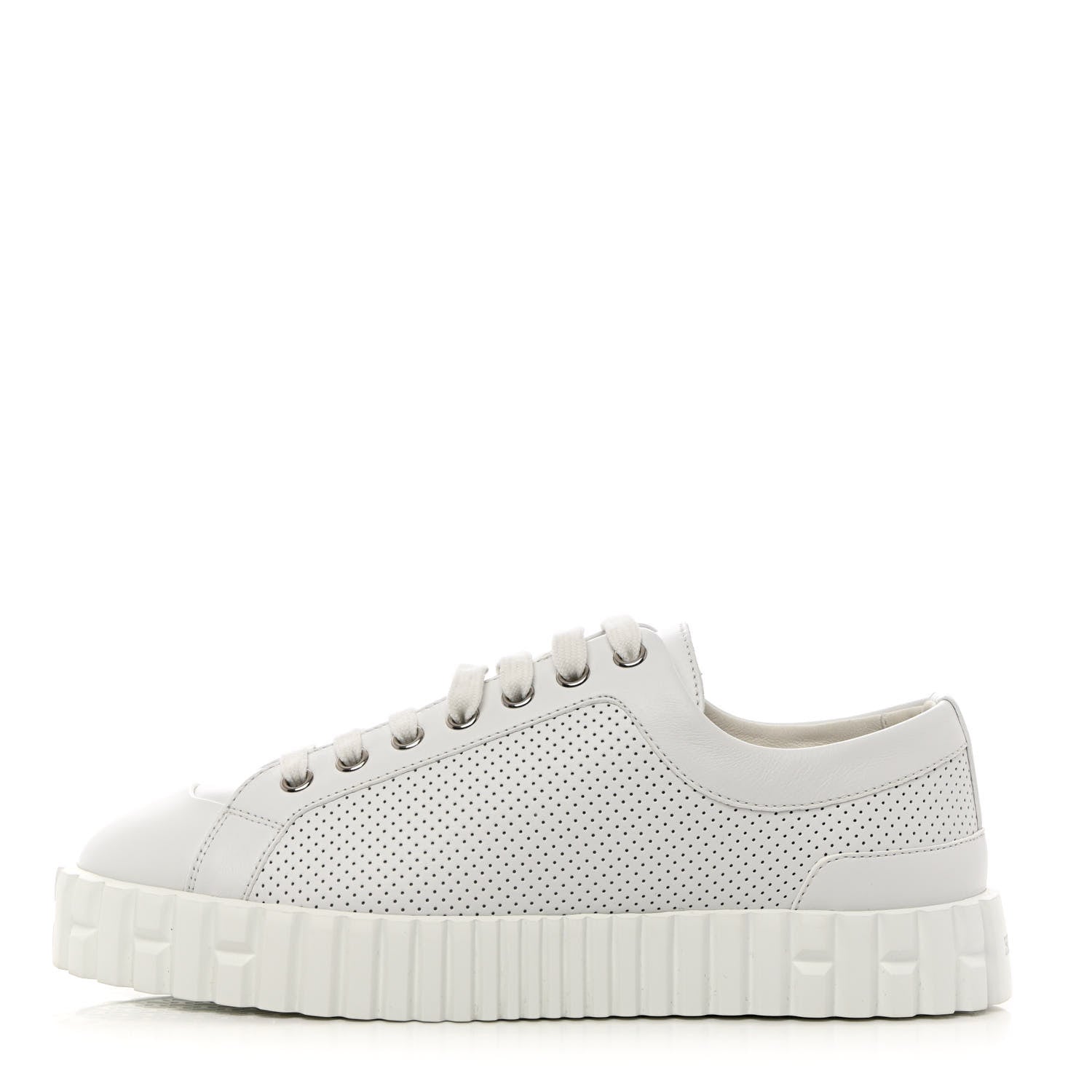 Hermes Perforated Calfskin Cross Sneakers 37.5 White 1 of 10