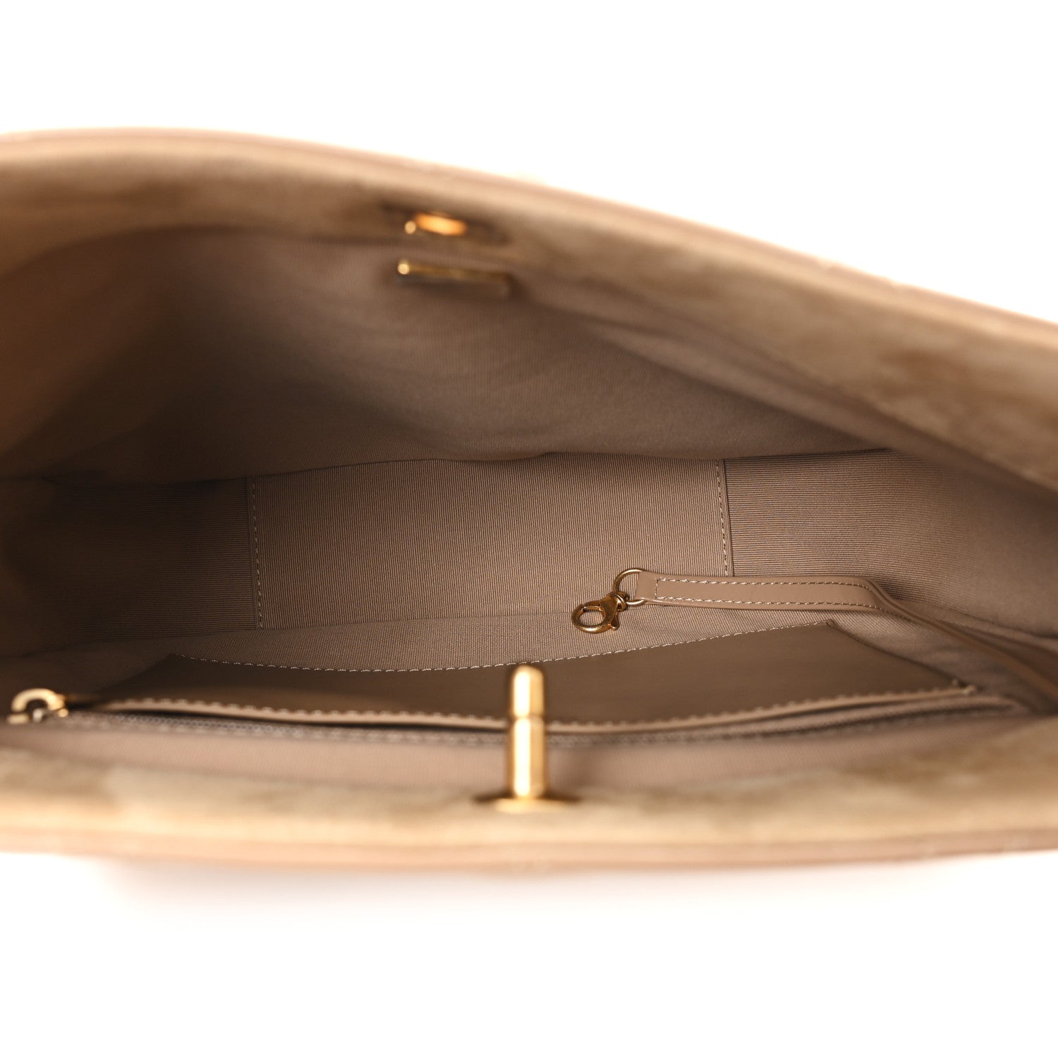 Chanel Shiny Calfskin Suede Goatskin Quilted Hobo Beige 5 of 11