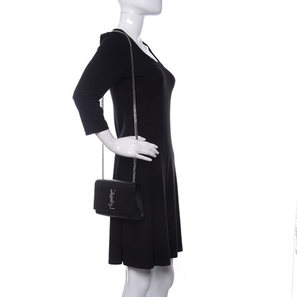 Saint Laurent Grain De Poudre Small Monogram Kate Satchel Black 2 of 10