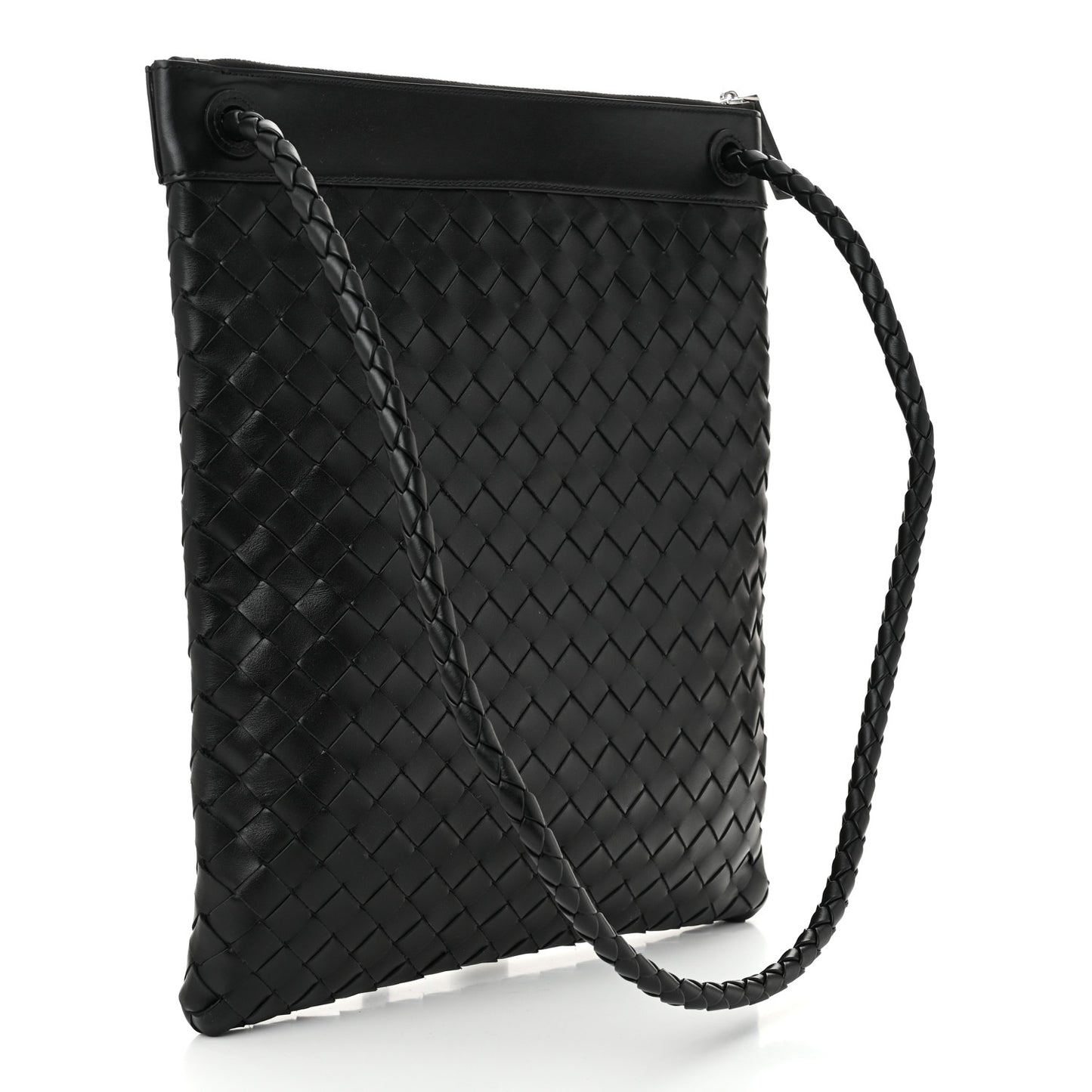 Nappa Intrecciato Andiamo Flat Messenger Black