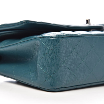 Chanel Caviar Quilted Medium Double Flap Dark Green 10 of 12
