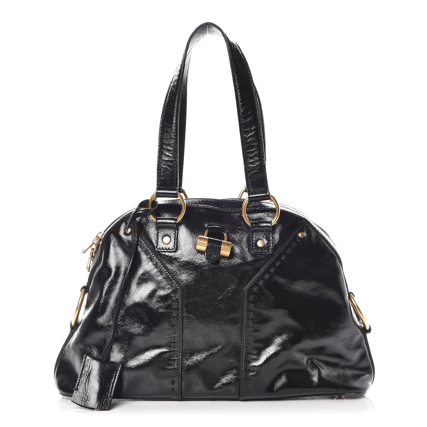 Textured Patent Calfskin Medium Muse Black
