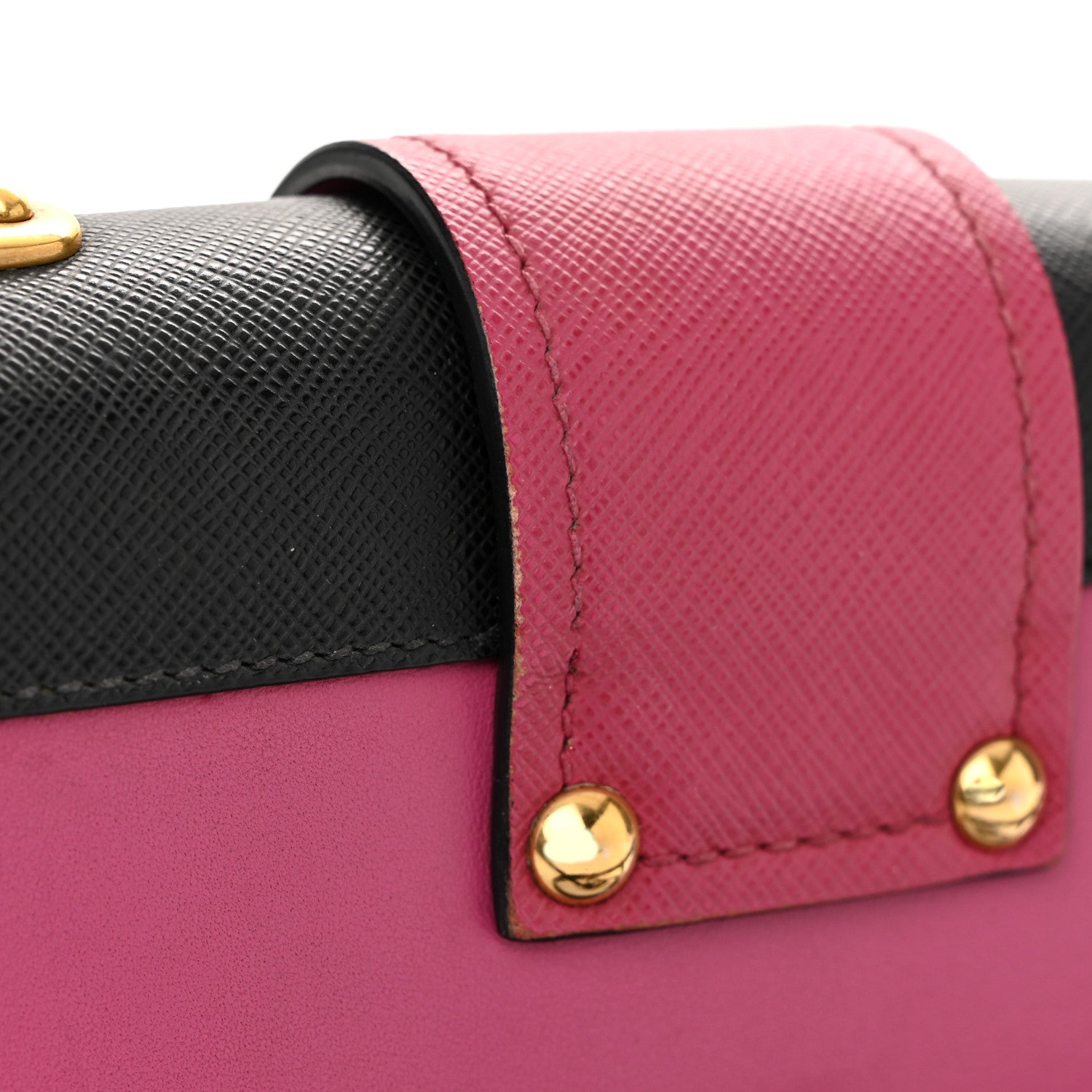 Prada City Calf Saffiano Astrology Cahier Bag Fuxia Black 11 of 11
