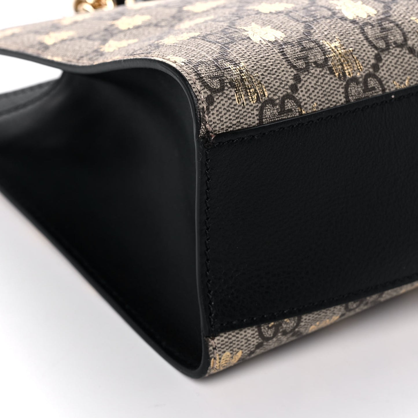 GG Supreme Monogram Bees Small Padlock Tote Beige Oro Black