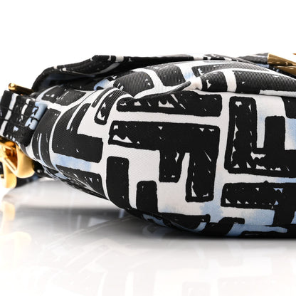 Fendi X JOSHUA VIDES Nylon FF Cloudy Mini Belt Baguette Bag White Celeste Black 8 of 9