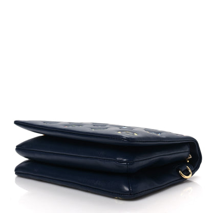Louis Vuitton Lambskin Embossed Monogram LV Garden Pochette Coussin Navy 7 of 7