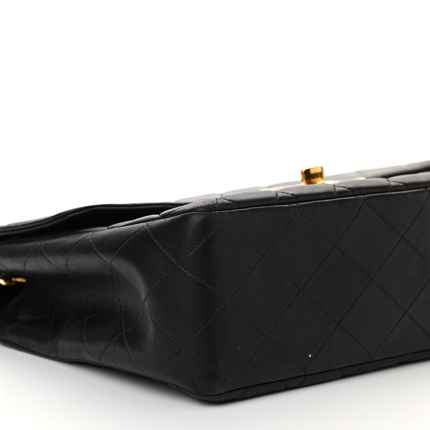 Lambskin Quilted XL Jumbo Single Flap Black