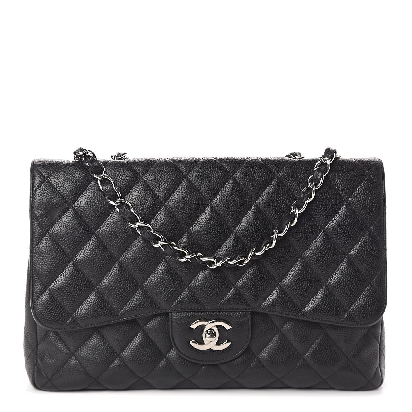 Caviar Quilted Jumbo Single Flap Black