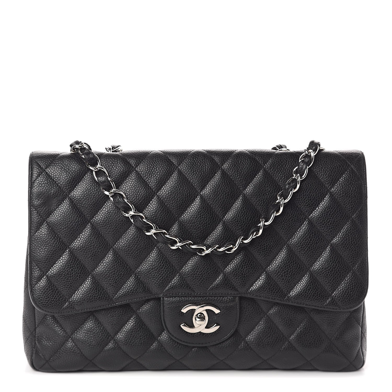 Chanel Caviar Quilted Jumbo Single Flap Black 1 of 13