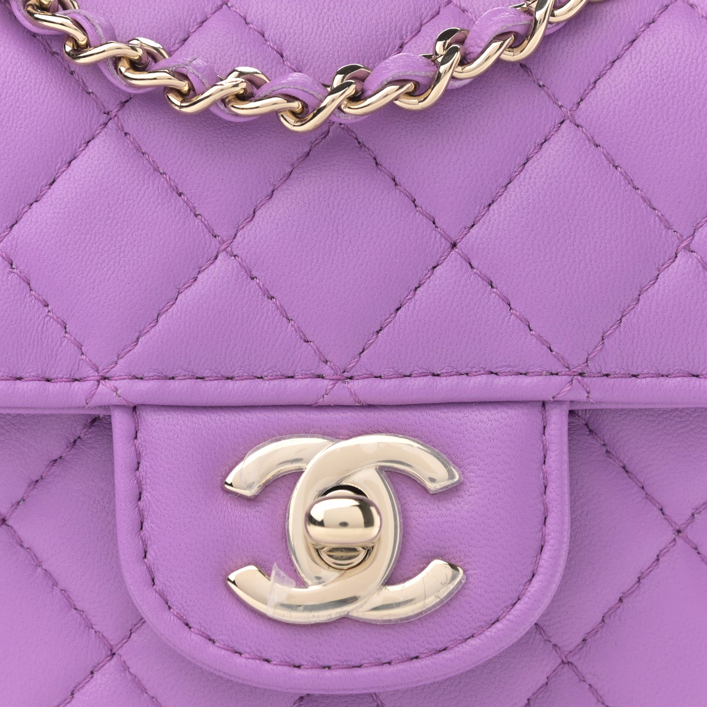 Lambskin Quilted CC In Love Heart Bag Purple