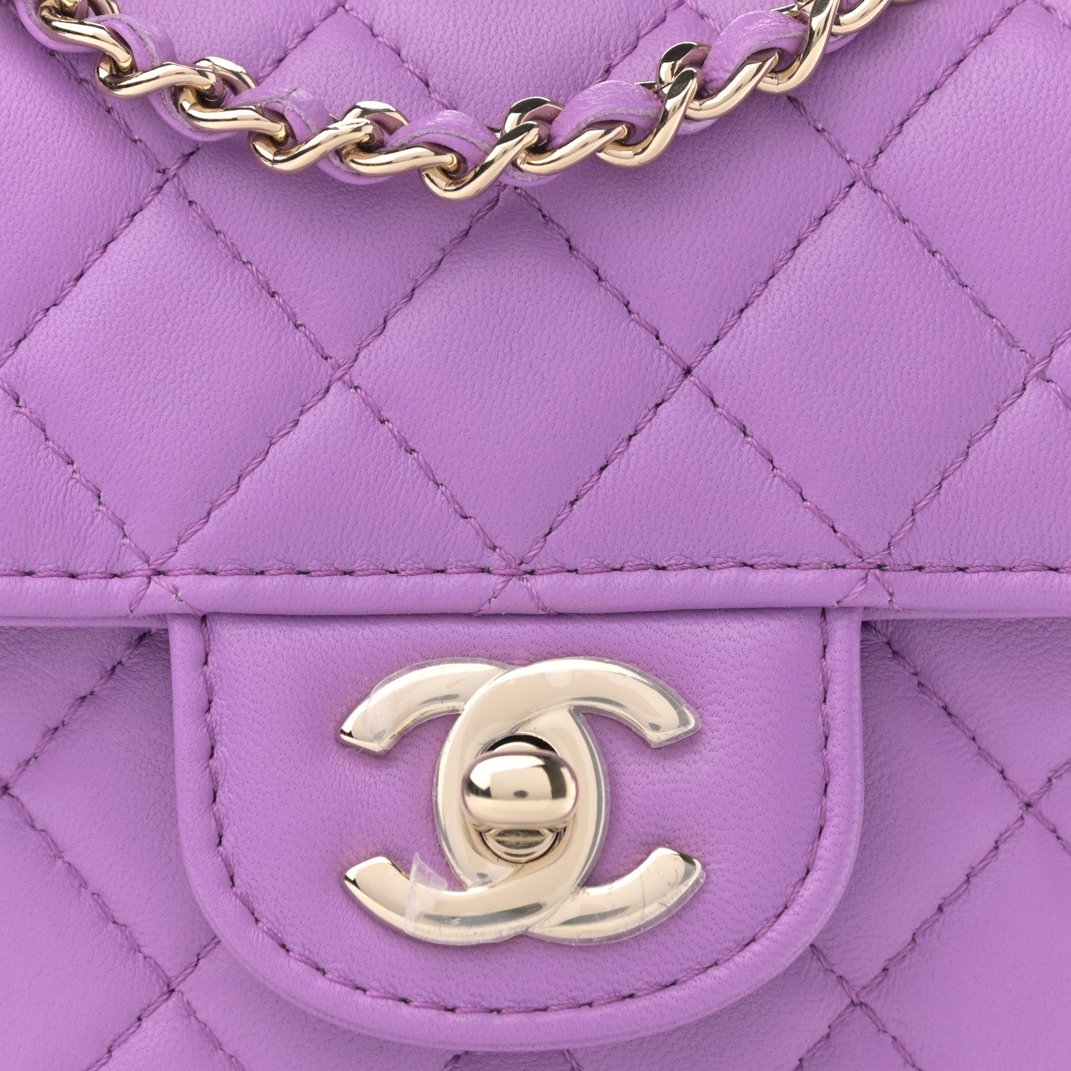 Chanel Lambskin Quilted CC In Love Heart Bag Purple 8 of 11