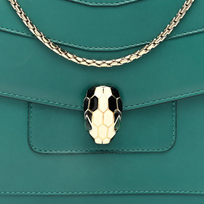 Bulgari Calfskin Serpenti Forever Snake Strap Crossbody Bag Emerald Green 7 of 9