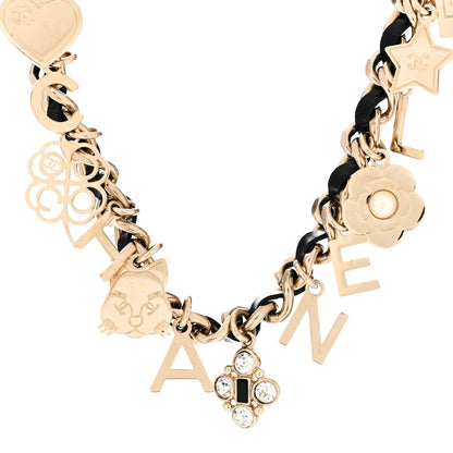 Chanel Lambskin Crystal CC Logo Charming Choker Gold Black 4 of 6
