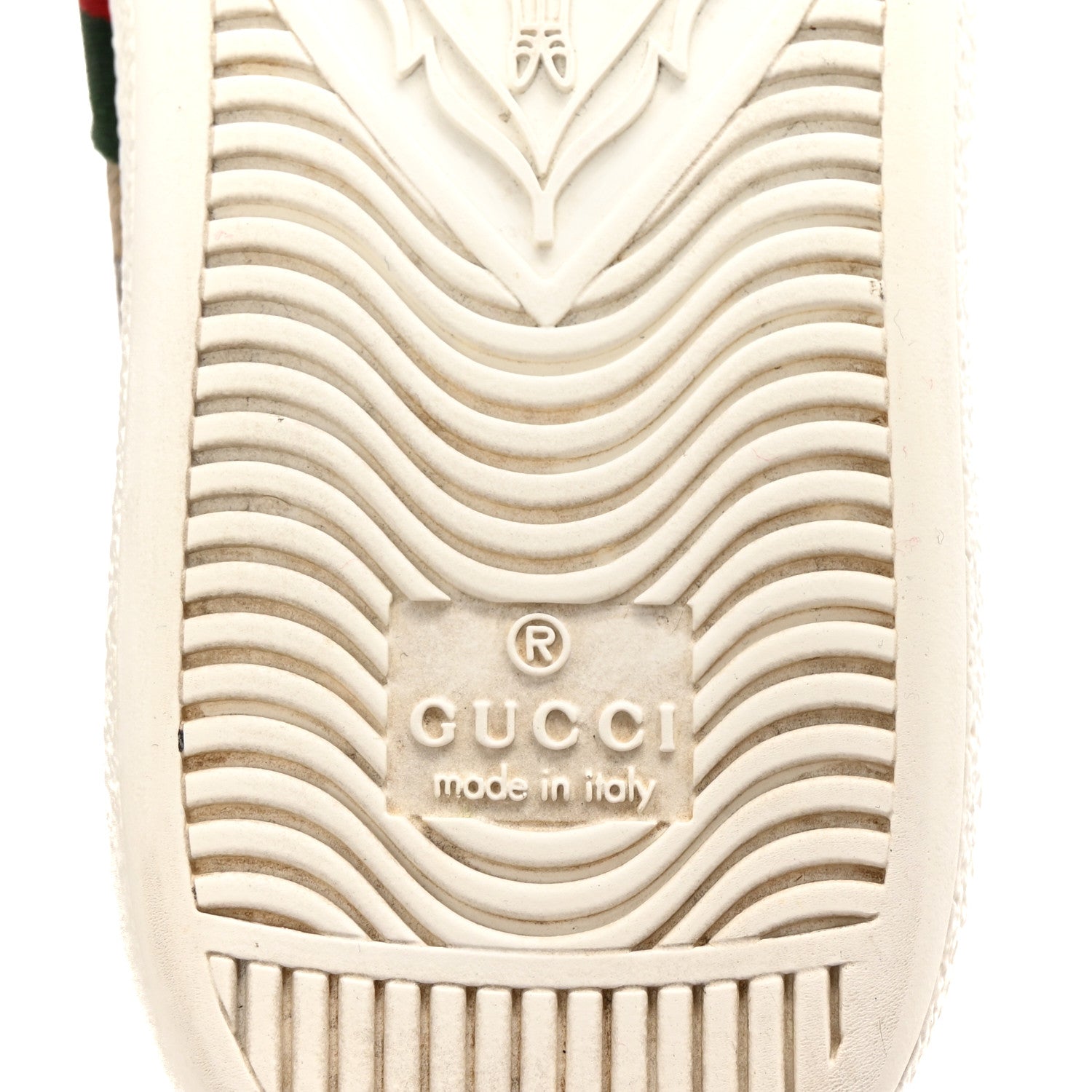 Gucci GG Supreme Monogram Bees Ayers Web Womens Ace Sneakers 37 Beige Oro Green Red 7 of 10