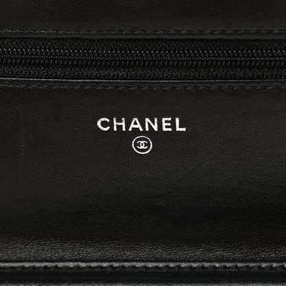 Chanel Lambskin Quilted Wallet On Chain WOC Black 5 of 11