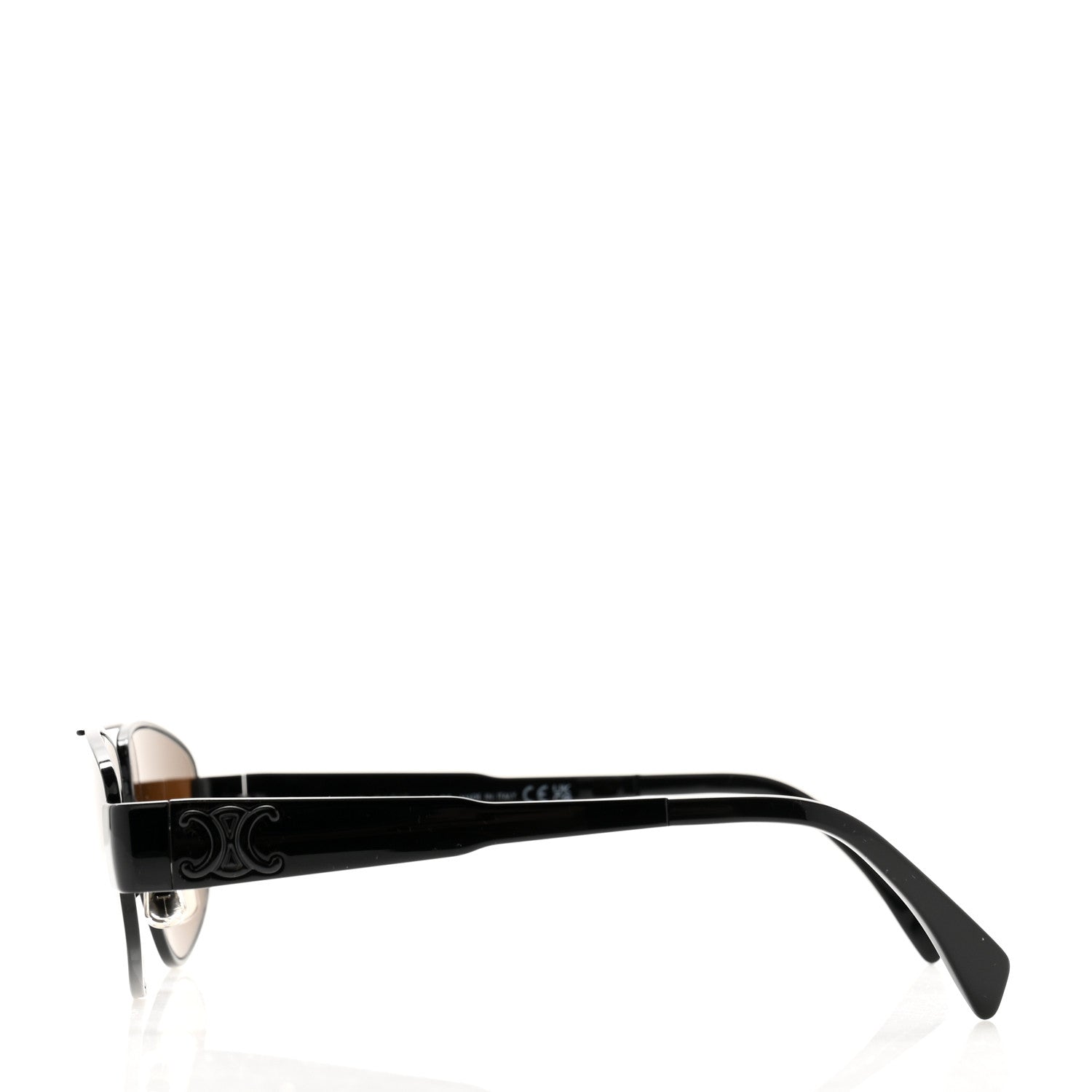 Celine Metal Monochrome Triomphe Sunglasses CL40281U Black Brown 3 of 7