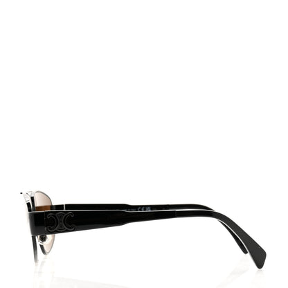 Celine Metal Monochrome Triomphe Sunglasses CL40281U Black Brown 3 of 7