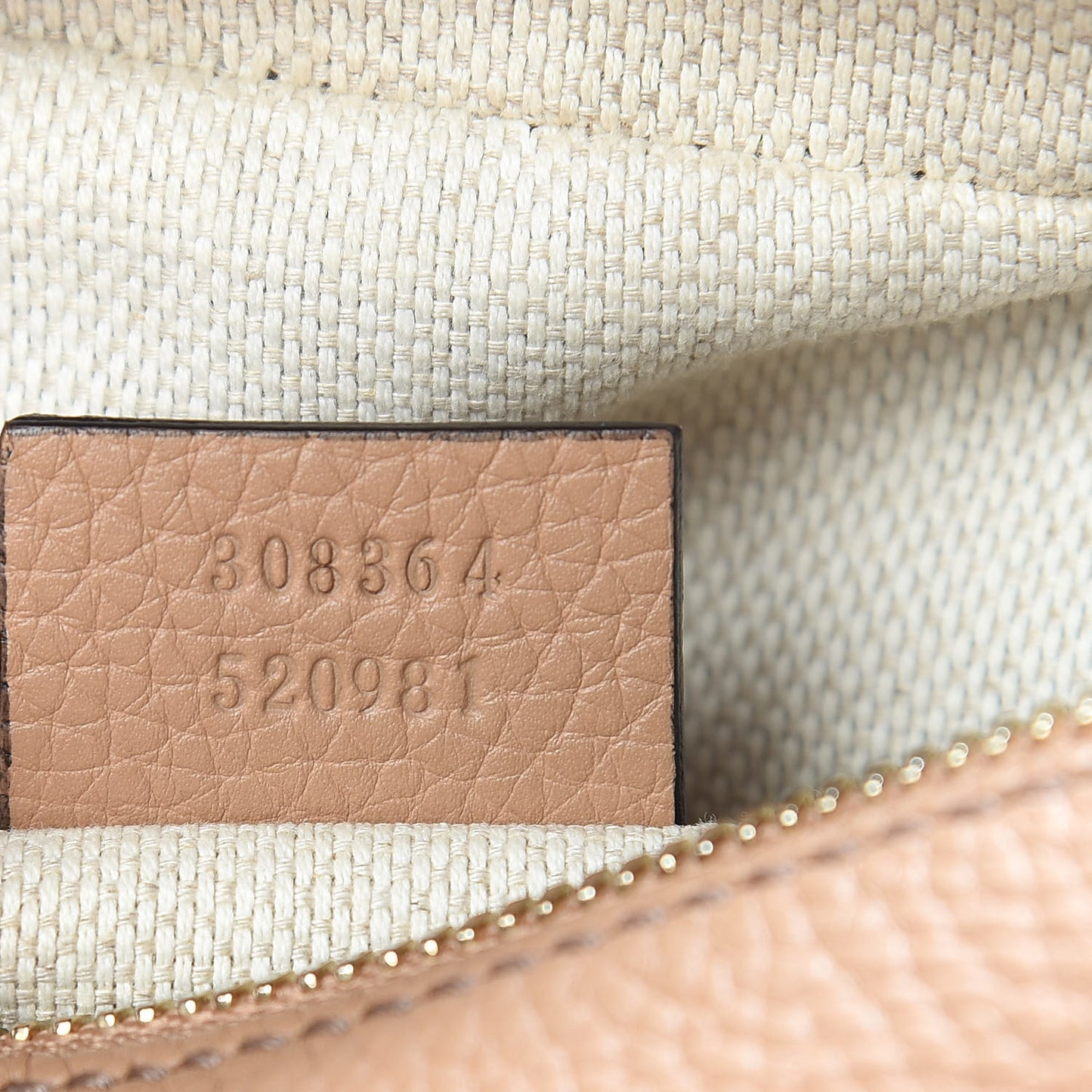Pebbled Calfskin Small Soho Disco Bag Rose Beige
