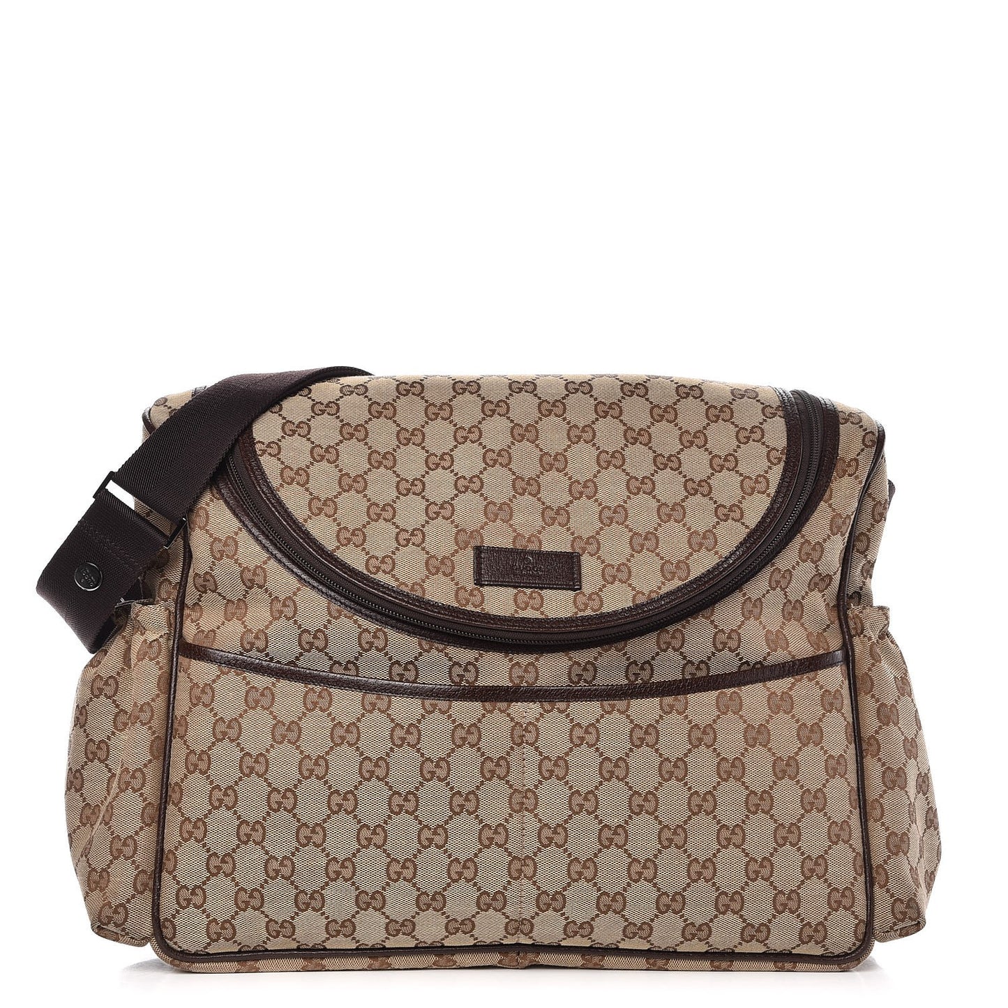 Monogram Natural Pigskin Large Diaper Bag Beige Ebony Cocoa Dark Chocolate