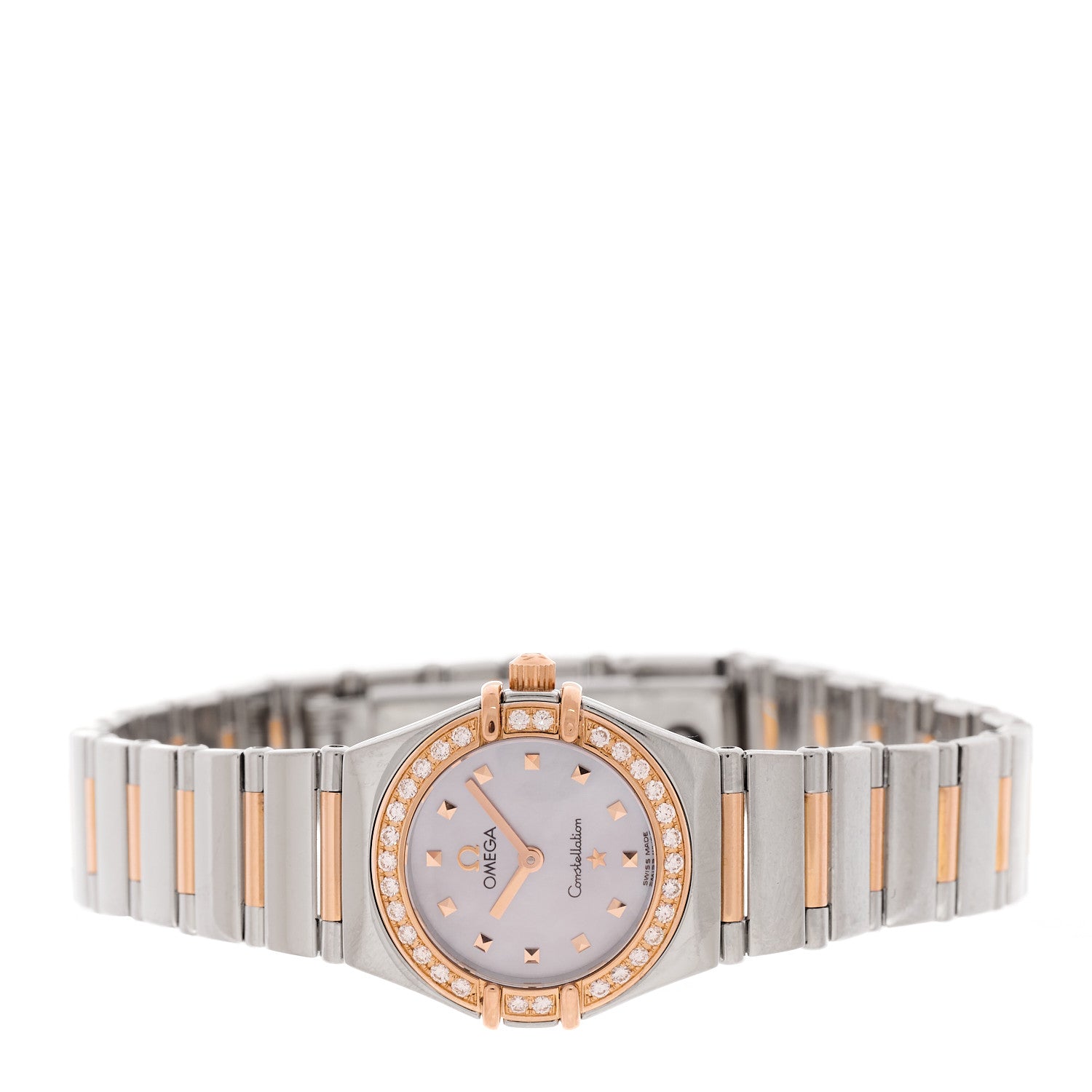 Omega Stainless Steel 18K Red Gold Diamond Bezel Mother of Pearl 22mm Constellation My Choice Quartz Watch 1368.74.00 2 of 5