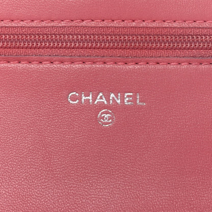 Chanel Lambskin Quilted Wallet on Chain WOC Pink 5 of 14