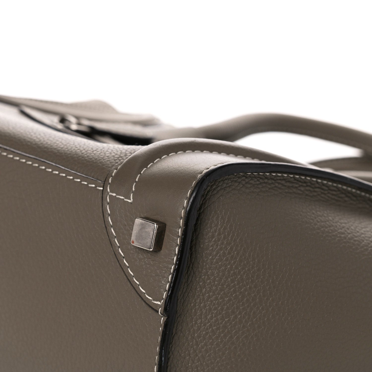 Celine Drummed Calfskin Micro Luggage Souris 9 of 13
