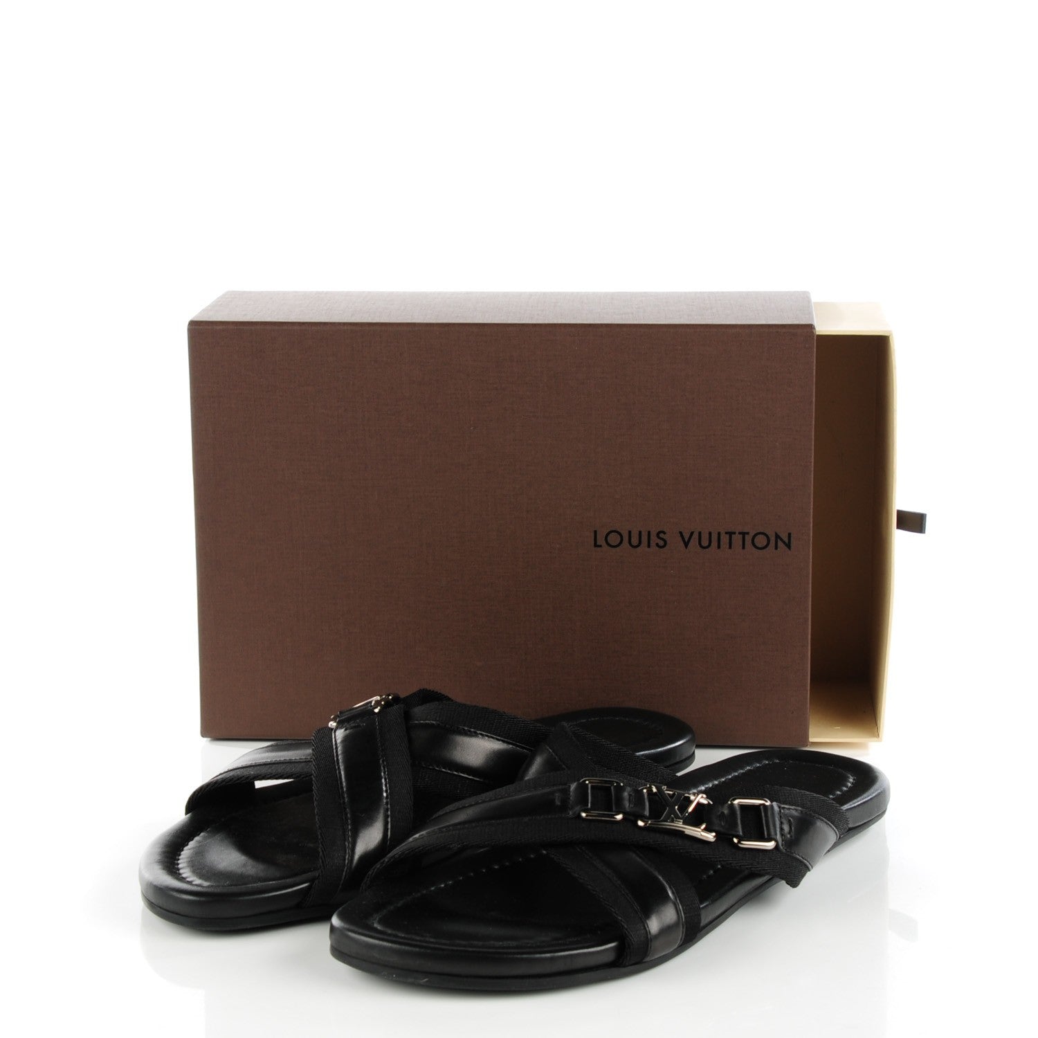 Louis Vuitton Leather Atoll Thong Sandals 9 Black 6 of 10