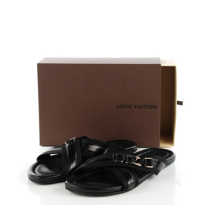 Louis Vuitton Leather Atoll Thong Sandals 9 Black 6 of 10